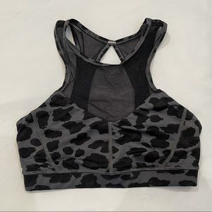 Lulu Lemon mesh leopard print sports bra